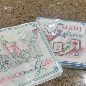 Mahjong Themed Cocktail Napkins, two new sets of 20 each